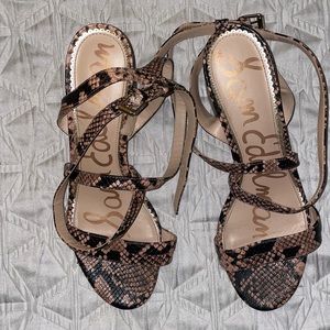 Sam Edelman Snakeskin Block Sandals (size 10)